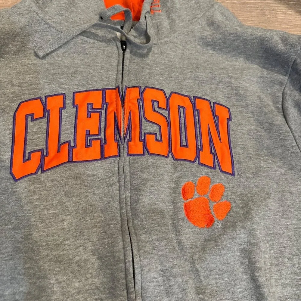 COLOSSEUM MENS XL CLEMSON TIGERS ZIP UP HOODED SWEATSHIRT